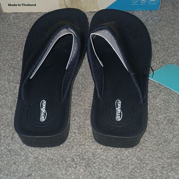 Aerothotic black sandals  Sz 7  NIB - Picture 3 of 10